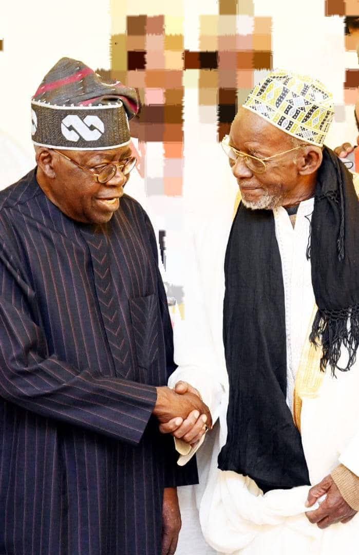PRESIDENT TINUBU CONDOLES WITH ASO ROCK CHIEF IMAM SHEIKH ABDULWAHID SULAIMAN ON THE PASSING OF HIS MOTHER