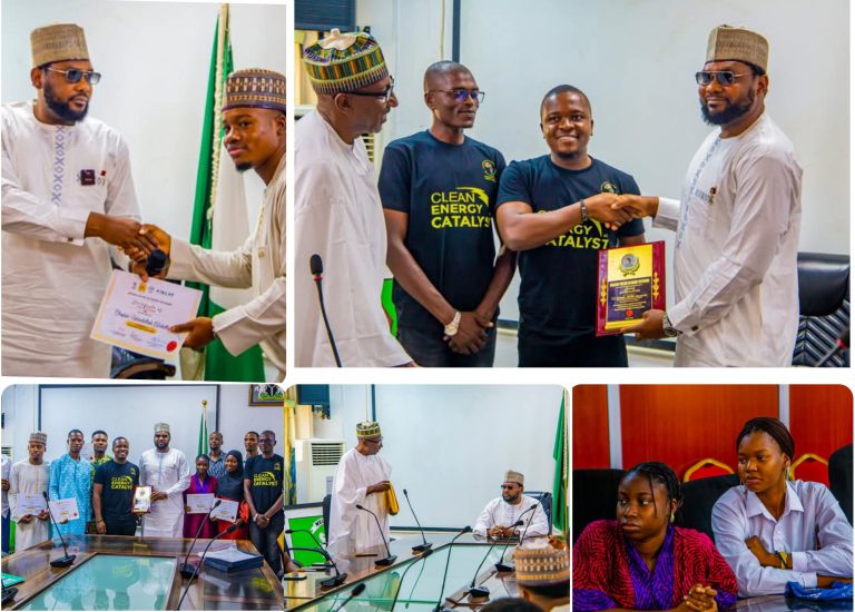 Dr Mustapha Abdullahi DG Nigeria Energy Commission Received Members of the African Youths in Energy Network